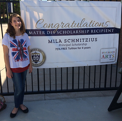 Otay Ranch Academy for the Arts 8th Grader Received the Principal