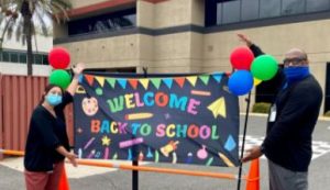 Welcome back to school sign