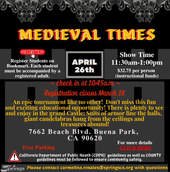 Medieval Times Flyer