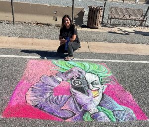 Inez Valencia and chalk art