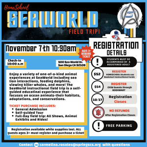 Seaworld Field Trip Flyer
