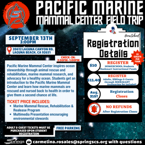 3pm Pacific Marine Mammal Center Field Trip