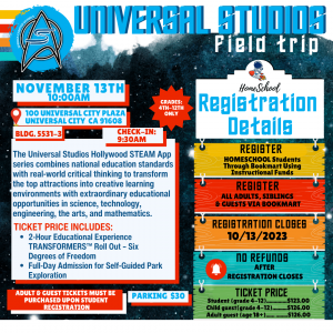 11.13 Universal Studios Field Trip Flyer