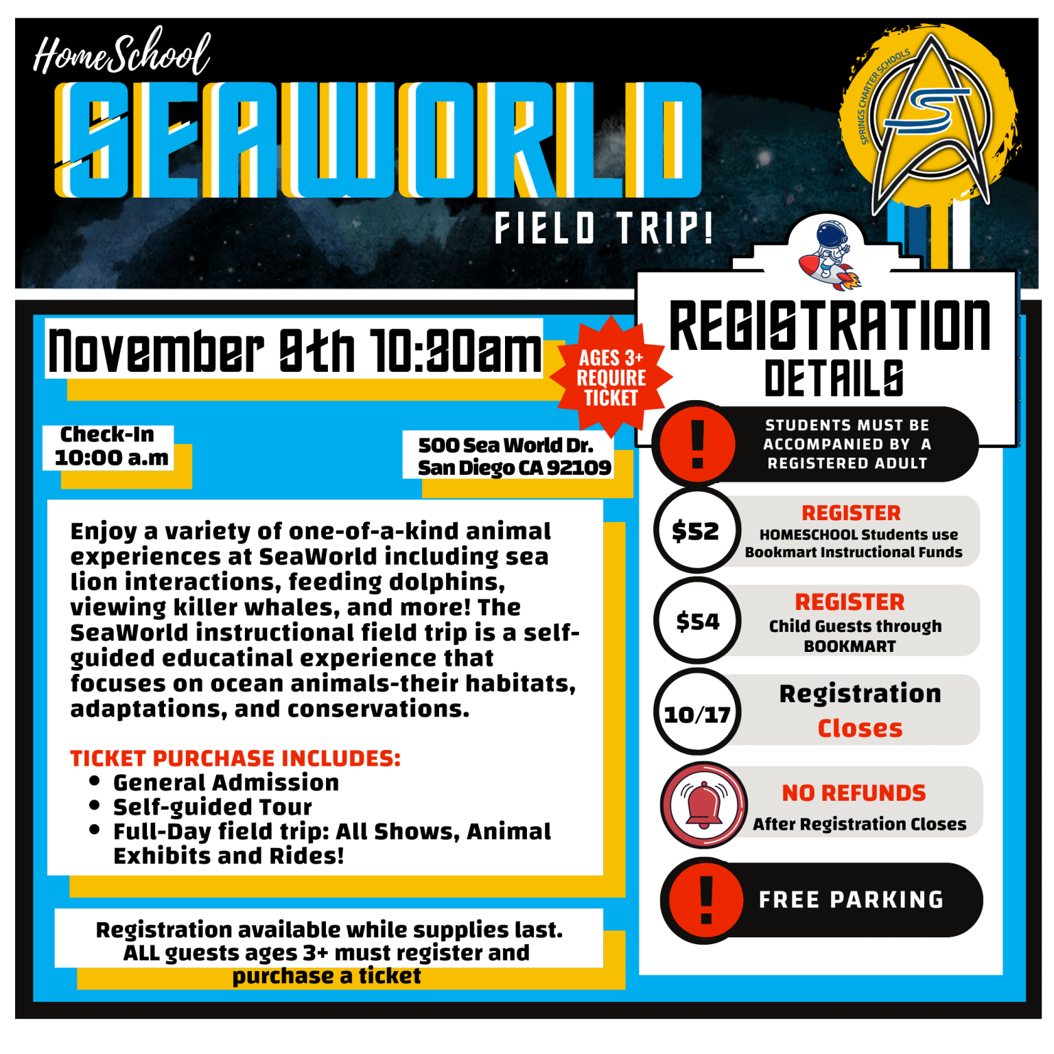 Seaworld Field Trip Flyer
